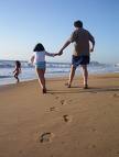 Father Daughter Footprints in the sand